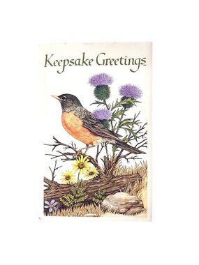 Vintage 1978 Current Inc Keepsake Greetings Tri-Fold Card Set of 4 Nature Theme